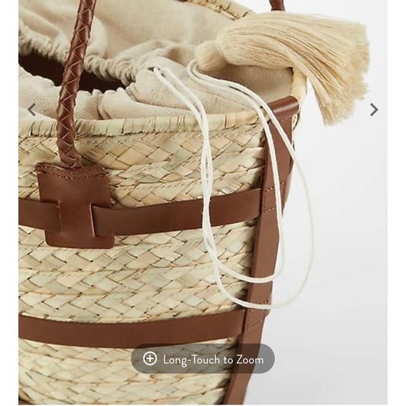 J.Jill leather trimmed drawstring basket tote - Picture 4 of 10